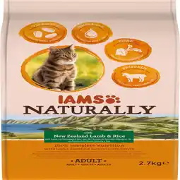 Pets Place Iams Naturally Cat Adult - Kattenbrokken - Lam&Rijst 2,7 kg aanbieding