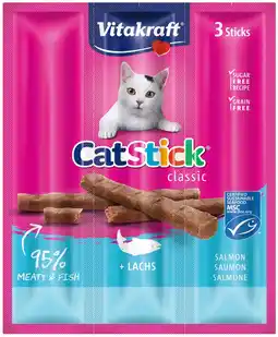 Pets Place Vitakraft Cat-Stick Mini - Kauwsnacks - 3 stuks Zalm aanbieding