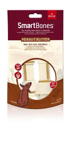 Pets Place SmartBones Peanut Butter - Kauwsnacks - Medium 2 stuks aanbieding