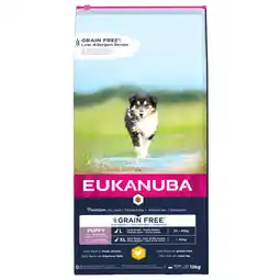 Pets Place Eukanuba Pup & Junior Large Grain Free - Hondenbrokken - Kip 12 kg aanbieding