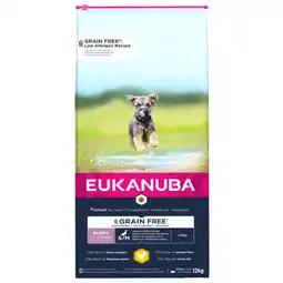 Pets Place Eukanuba Pup Small Medium Grain Free - Hondenbrokken - Kip 12 kg aanbieding