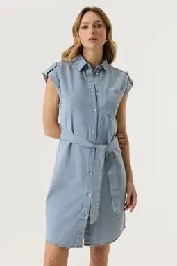 Wehkamp Garcia mini jurk light blue denim aanbieding
