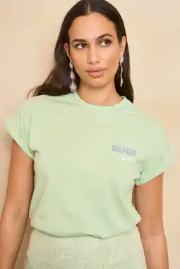 Wehkamp Lofty Manner T-shirt met backprint mintgroen aanbieding