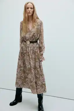 Wehkamp Mango midi jurk met paisley - groen aanbieding