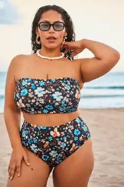 Wehkamp Zizzi high waist bikinibroekje CAANNE zwart/multi aanbieding