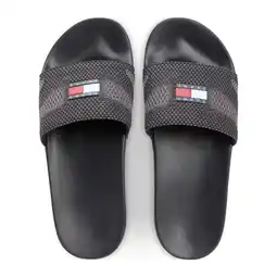 Wehkamp Tommy Jeans badslippers zwart/grijs aanbieding