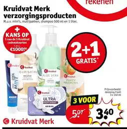 Kruidvat Kruidvat Merk verzorgingsproducten aanbieding