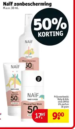 Kruidvat Naïf zonbescherming aanbieding