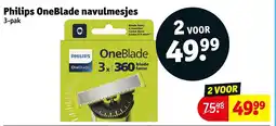 Kruidvat Philips OneBlade navulmesjes aanbieding