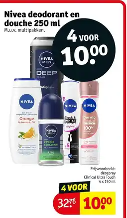 Kruidvat Nivea deodorant en douche aanbieding