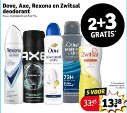 Kruidvat Dove, Axe, Rexona en Zwitsal deodorant aanbieding