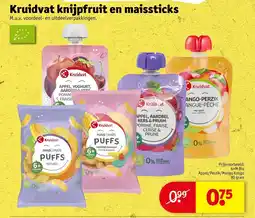Kruidvat Kruidvat knijpfruit en maissticks aanbieding
