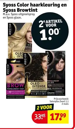 Kruidvat Syoss Color haarkleuring en Syoss Browtint aanbieding