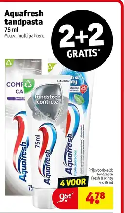 Kruidvat Aquafresh tandpasta aanbieding