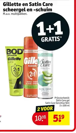 Kruidvat Gillette en Satin Care scheergel en -schuim aanbieding