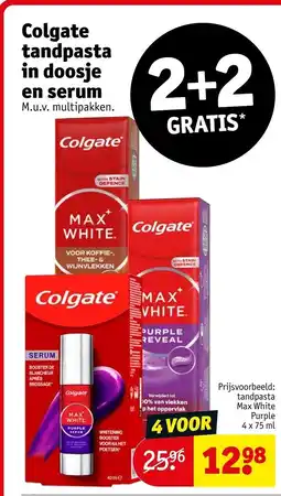 Kruidvat Colgate tandpasta in doosje en serum aanbieding