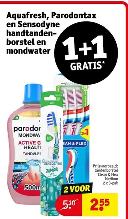 Kruidvat Aquafresh, Parodontax en Sensodyne handtandborstel en mondwater aanbieding