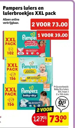 Kruidvat Pampers luiers en luierbroekjes XXL pack aanbieding
