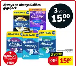 Kruidvat Always en Always Dailies gigapack aanbieding
