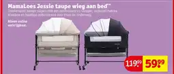 Kruidvat MamaLoes Jessie taupe wieg aan bed aanbieding