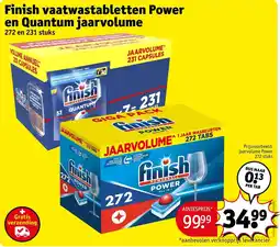 Kruidvat Finish vaatwastabletten Power en Quantum jaarvolume aanbieding