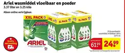 Kruidvat Ariel wasmiddel vloeibaar en poeder aanbieding