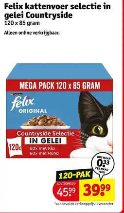 Kruidvat Felix kattenvoer selectie in geleï CountrySide aanbieding