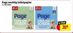 Kruidvat Page vochtig toiletpapier aanbieding