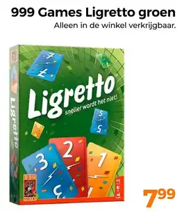 Trekpleister 999 Games Ligretto groen aanbieding