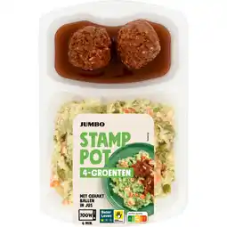 Jumbo Jumbo Stamppot 4-Groenten met Gehaktballen in Jus 500 g aanbieding
