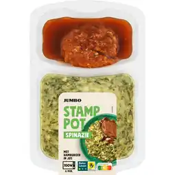 Jumbo Jumbo Stamppot Spinazie met Hamburger in Jus 500 g aanbieding