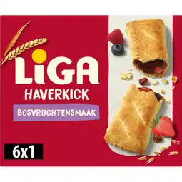 Jumbo Liga Haverkick Bosvruchtensmaak 6 repen 200 g aanbieding