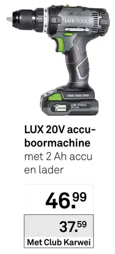 Karwei LUX 20V accu- boormachine aanbieding