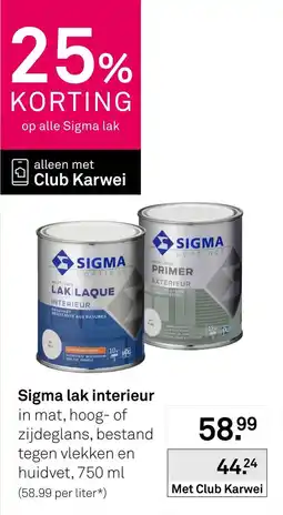 Karwei Sigma lak interieur aanbieding
