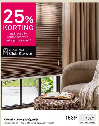 Karwei KARWEI dubbel plisségordijn aanbieding