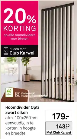 Karwei Karwei Roomdivider Opti zwart eiken aanbieding