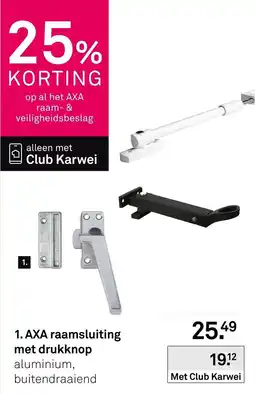 Karwei AXA raamsluiting met drukknop aanbieding