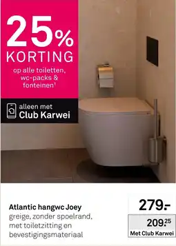 Karwei Atlantic hangwc Joey aanbieding