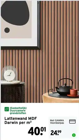 GAMMA Lattenwand MDF Darwin aanbieding