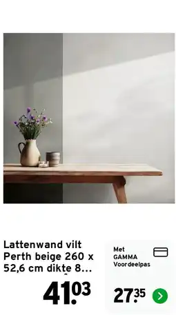 GAMMA Lattenwand vilt Perth beige aanbieding