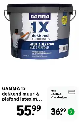 GAMMA Gamma 1x dekkend muur & plafond latex m... aanbieding
