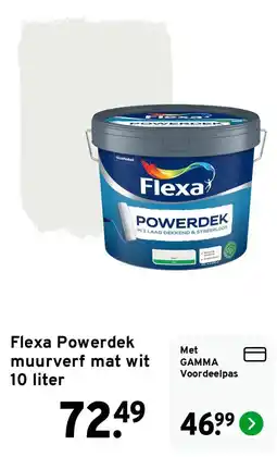 GAMMA Flexa Powerdekmuurverf mat wit aanbieding