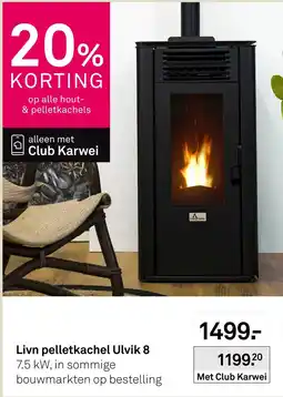 Karwei Livn pelletkachel Ulvik 8 aanbieding