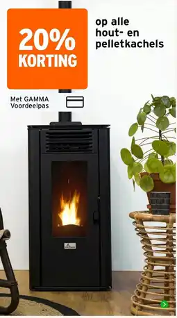 GAMMA Gamma hout- en pelletkachels aanbieding