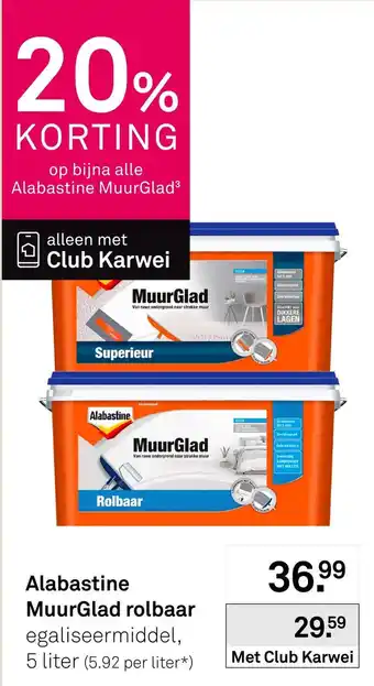 Karwei Alabastine MuurGlad rolbaar aanbieding