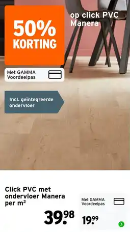 GAMMA Click PVC met ondervloer Manera aanbieding