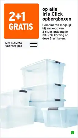 GAMMA Iris Click opbergboxen aanbieding