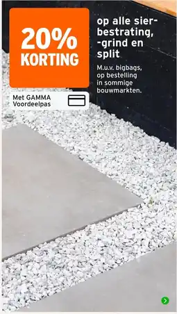 GAMMA gamma sierbestrating grind en split aanbieding