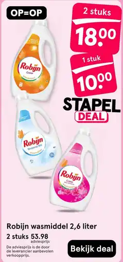 Etos Robijn wasmiddel 2,6 liter aanbieding