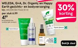 Etos Weleda, Q+A, Dr. Organic en Happy Earth gezichts- en bodyverzorging aanbieding